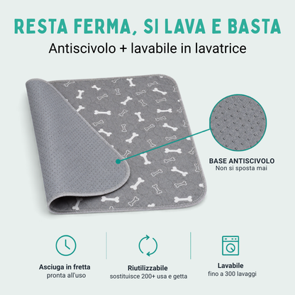 ZampaHome™ Tappetino Lavabile Antiscivolo e Antiodore.