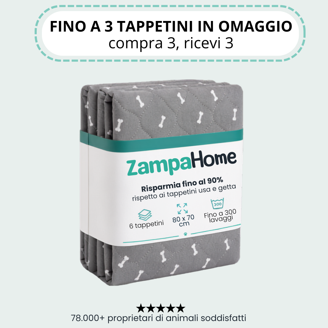 ZampaHome™ Tappetino Lavabile Antiscivolo e Antiodore.